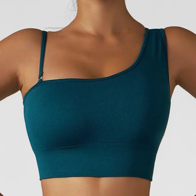 Summer Sexy Oblique Shoulder Yoga Tops