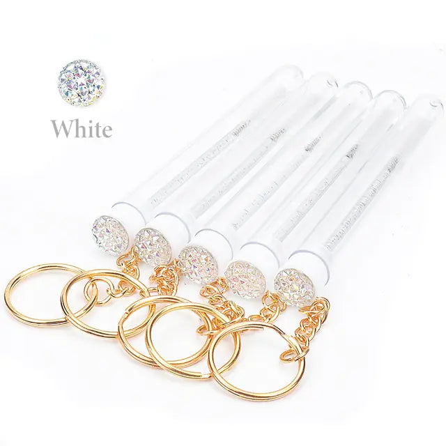 Tube Eyelash Brush With Gold Keychain Glitter