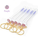 Tube Eyelash Brush With Gold Keychain Glitter