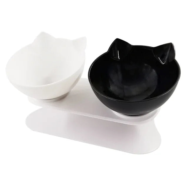 Double Cat Bowl With Raised Stand