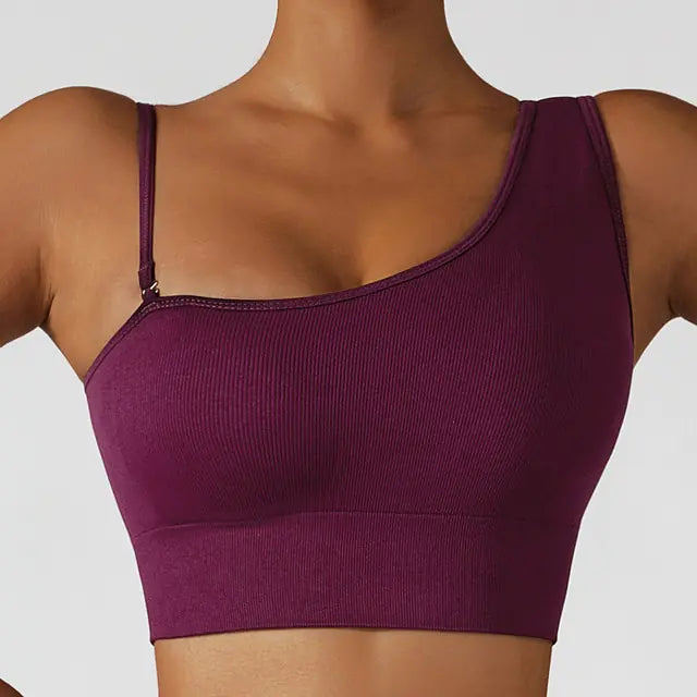 Summer Sexy Oblique Shoulder Yoga Tops