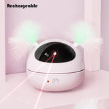 Rotating Laser Feather Cat Toy