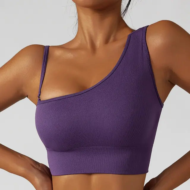 Summer Sexy Oblique Shoulder Yoga Tops