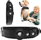 Genuine Leather Heavy Duty AirTag Dog Collar