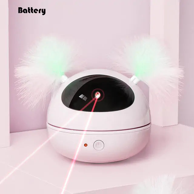 Rotating Laser Feather Cat Toy