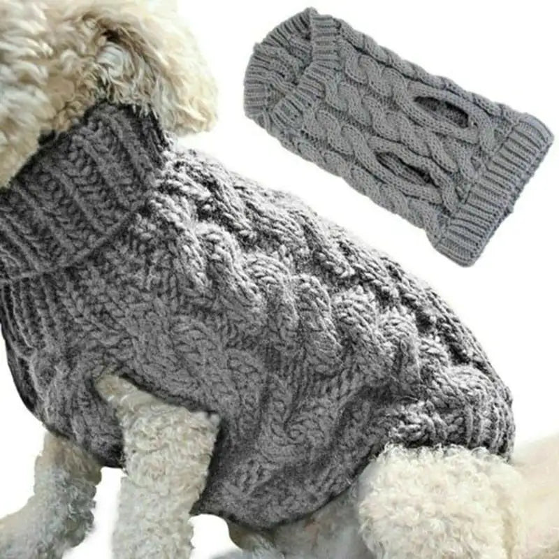 Soft Winter Cable Knit Pet Sweater