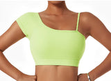 Summer Sexy Oblique Shoulder Yoga Tops