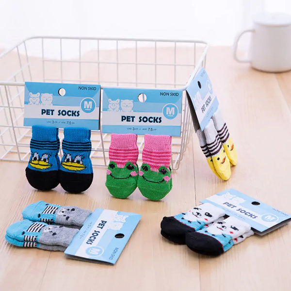 4Pc Knitted Pet Socks Set