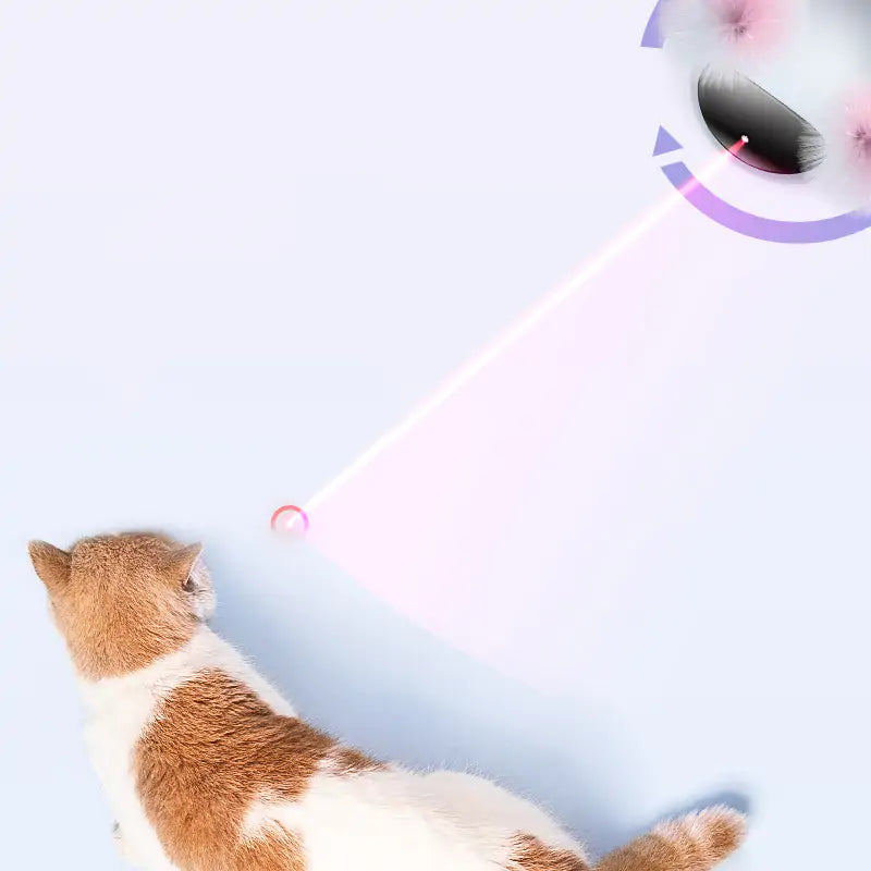 Rotating Laser Feather Cat Toy