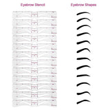 12 Style Reusable DIY Eyebrow Stencil Set